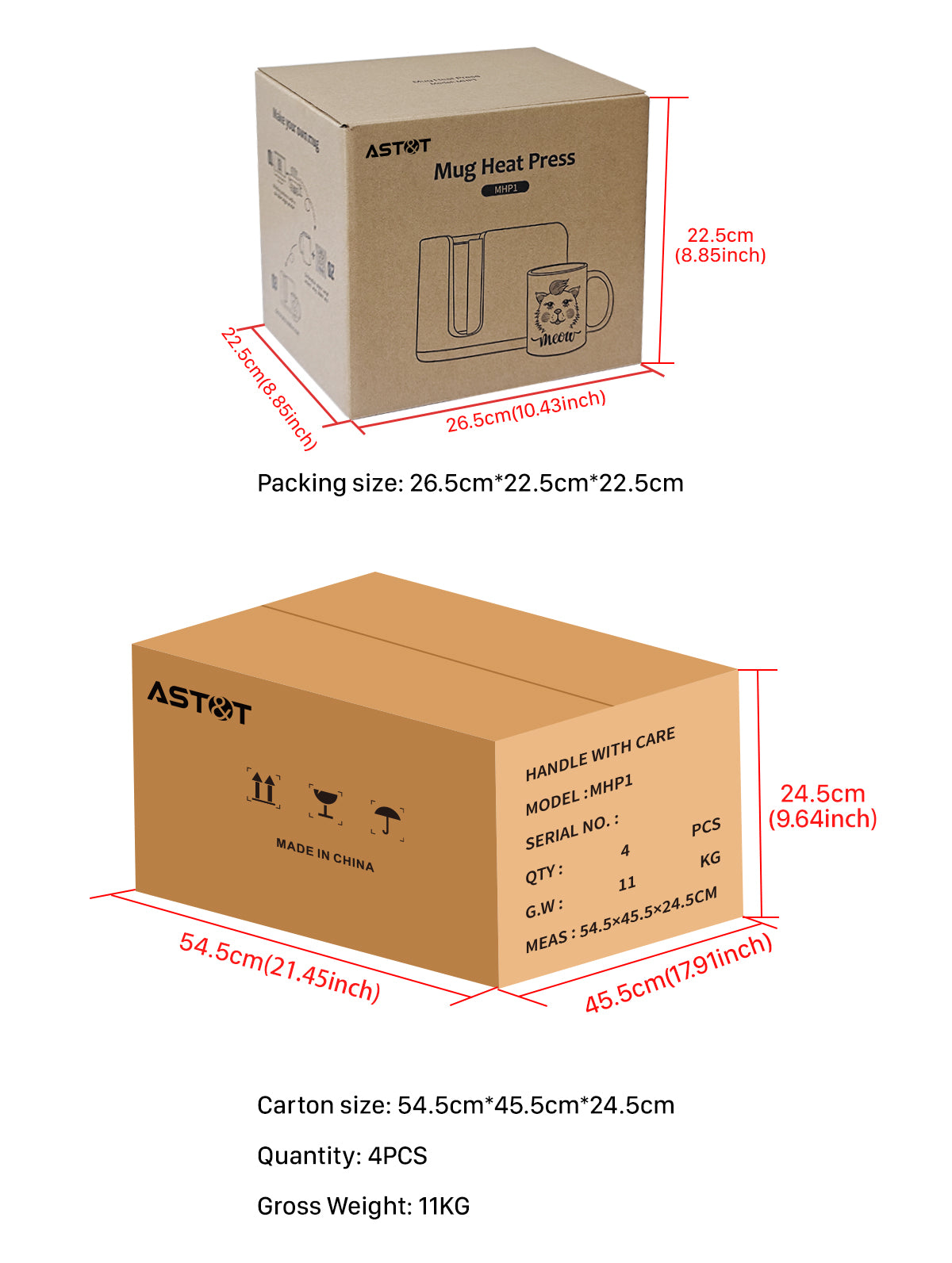 MHP1 Commercial Smart Mug Heat Press - 30-60s Fast Sublimation for 11oz Custom Branded Mugs