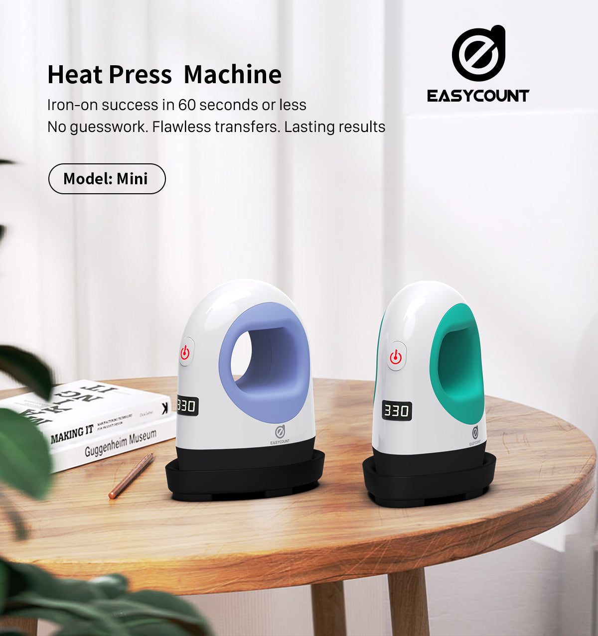 Mini Digital Heat Press | Commercial-Grade Portable Craft Press for Small-Batch Projects