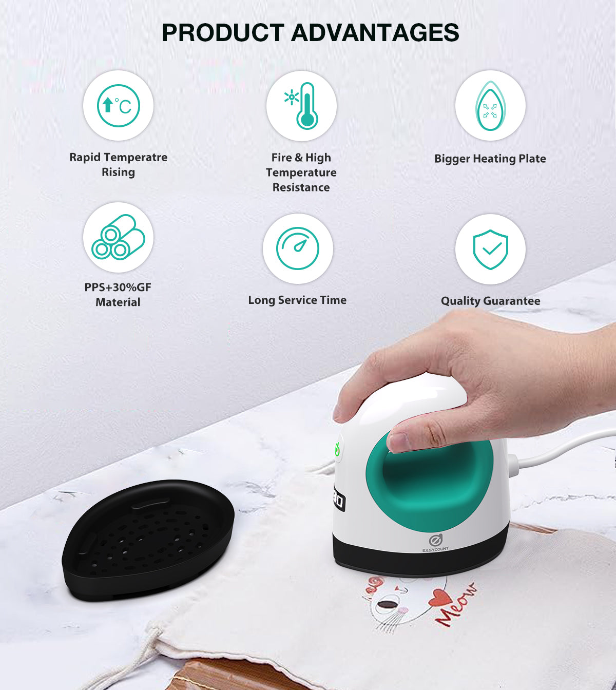 Mini Digital Heat Press | Commercial-Grade Portable Craft Press for Small-Batch Projects