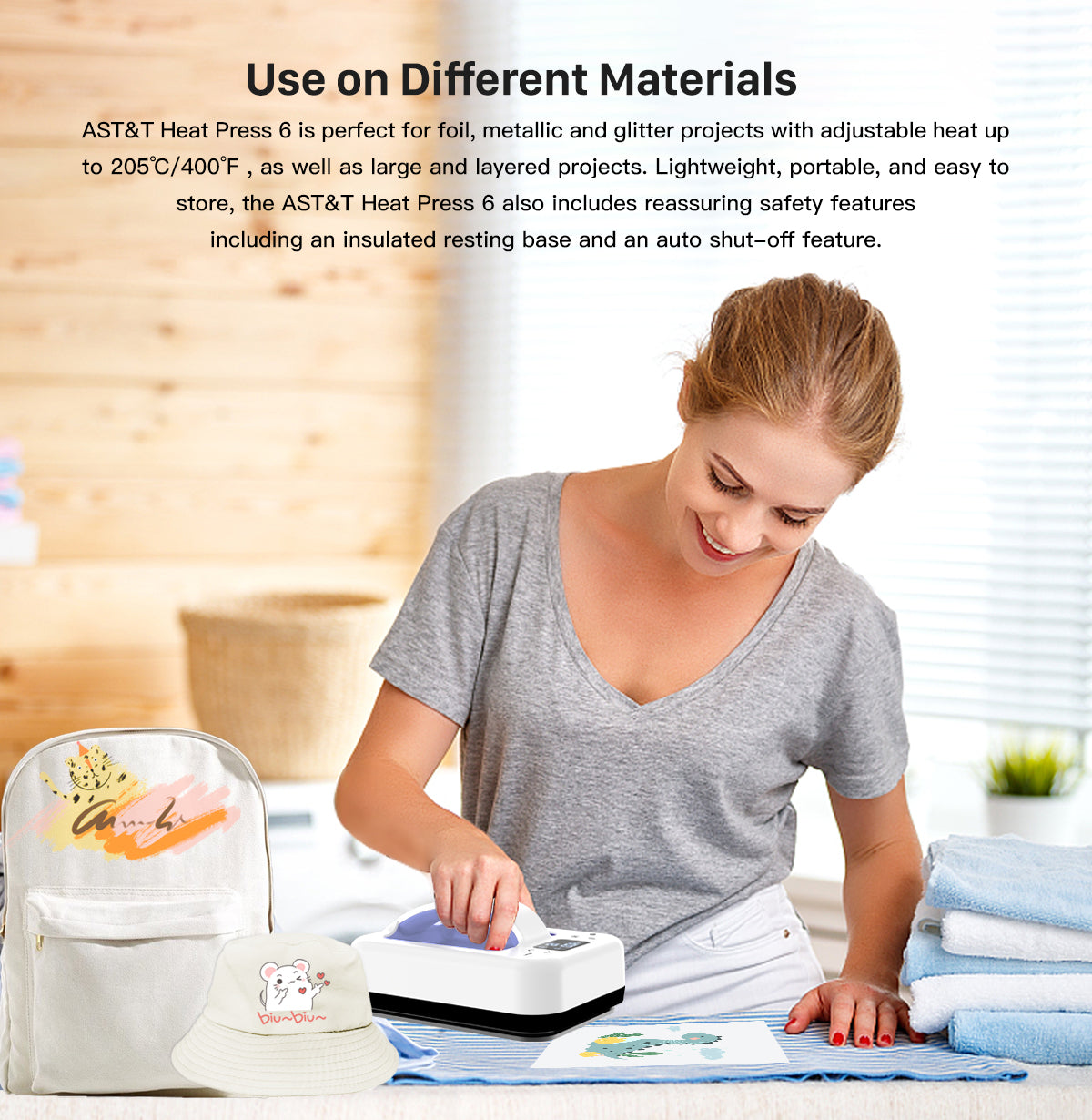 HP6 Smart Mini Heat Press 7"x4.8" | Portable Commercial-Grade Heat Press for Small Business &amp; Wholesale