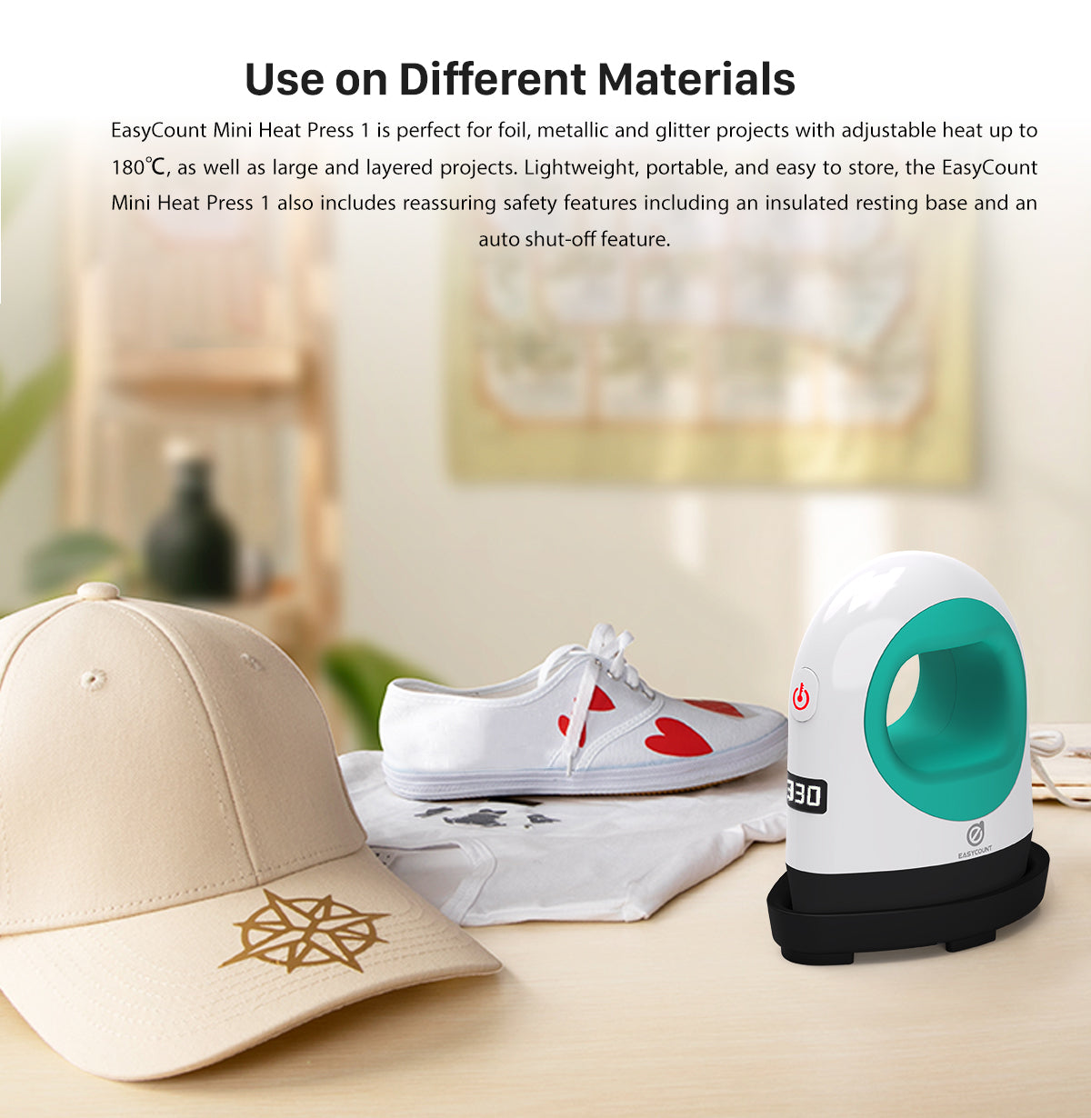 Mini Digital Heat Press | Commercial-Grade Portable Craft Press for Small-Batch Projects