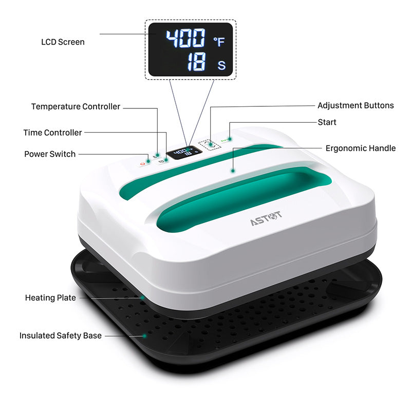 AST&T Smart Heat Press Machine (Model: HP3) – Professional HTV Heat Transfer for Small Businesses & Crafters