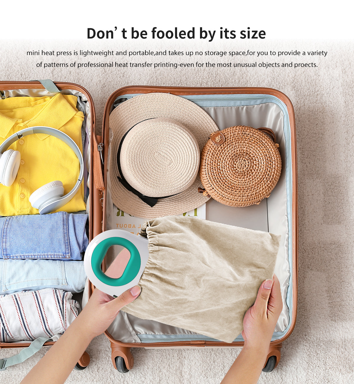 Mini Digital Heat Press | Commercial-Grade Portable Craft Press for Small-Batch Projects