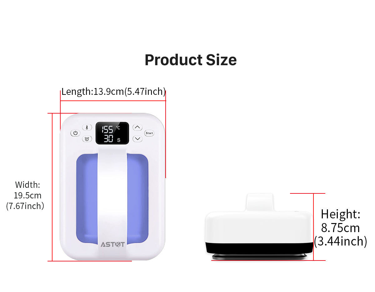 HP6 Smart Mini Heat Press 7"x4.8" | Portable Commercial-Grade Heat Press for Small Business &amp; Wholesale