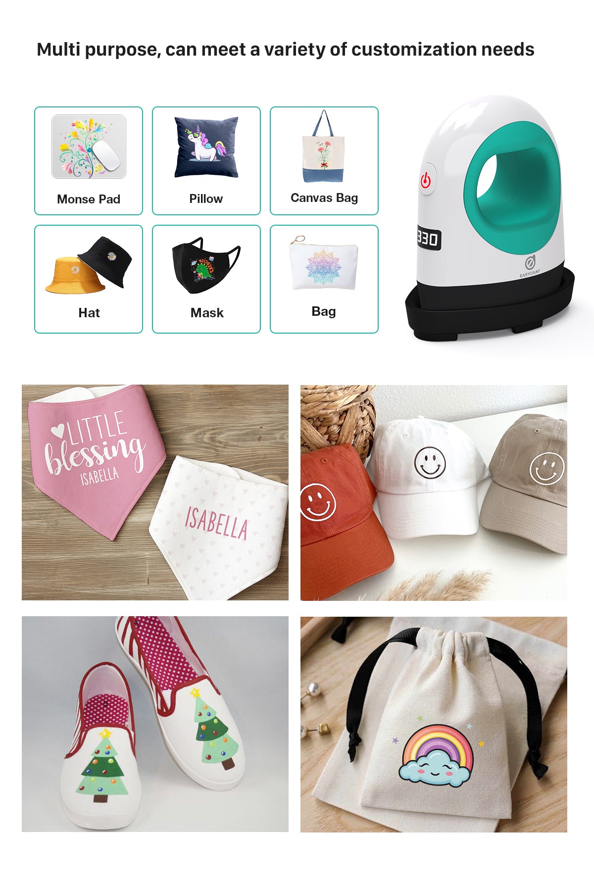 Mini Digital Heat Press | Commercial-Grade Portable Craft Press for Small-Batch Projects