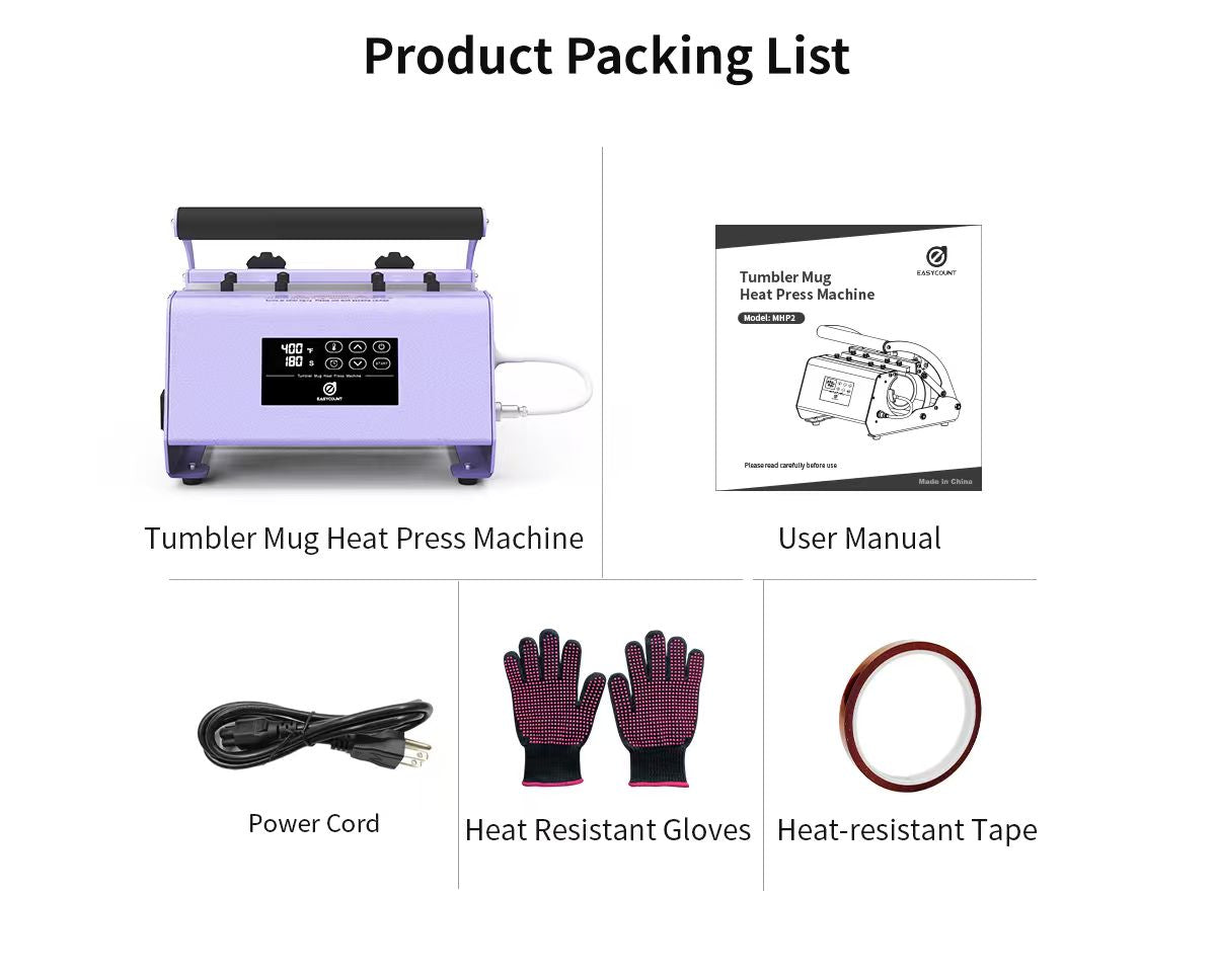 MPH2 Commercial Tumbler Heat Press - 11oz-30oz Universal Sublimation Machine for Custom Drinkware