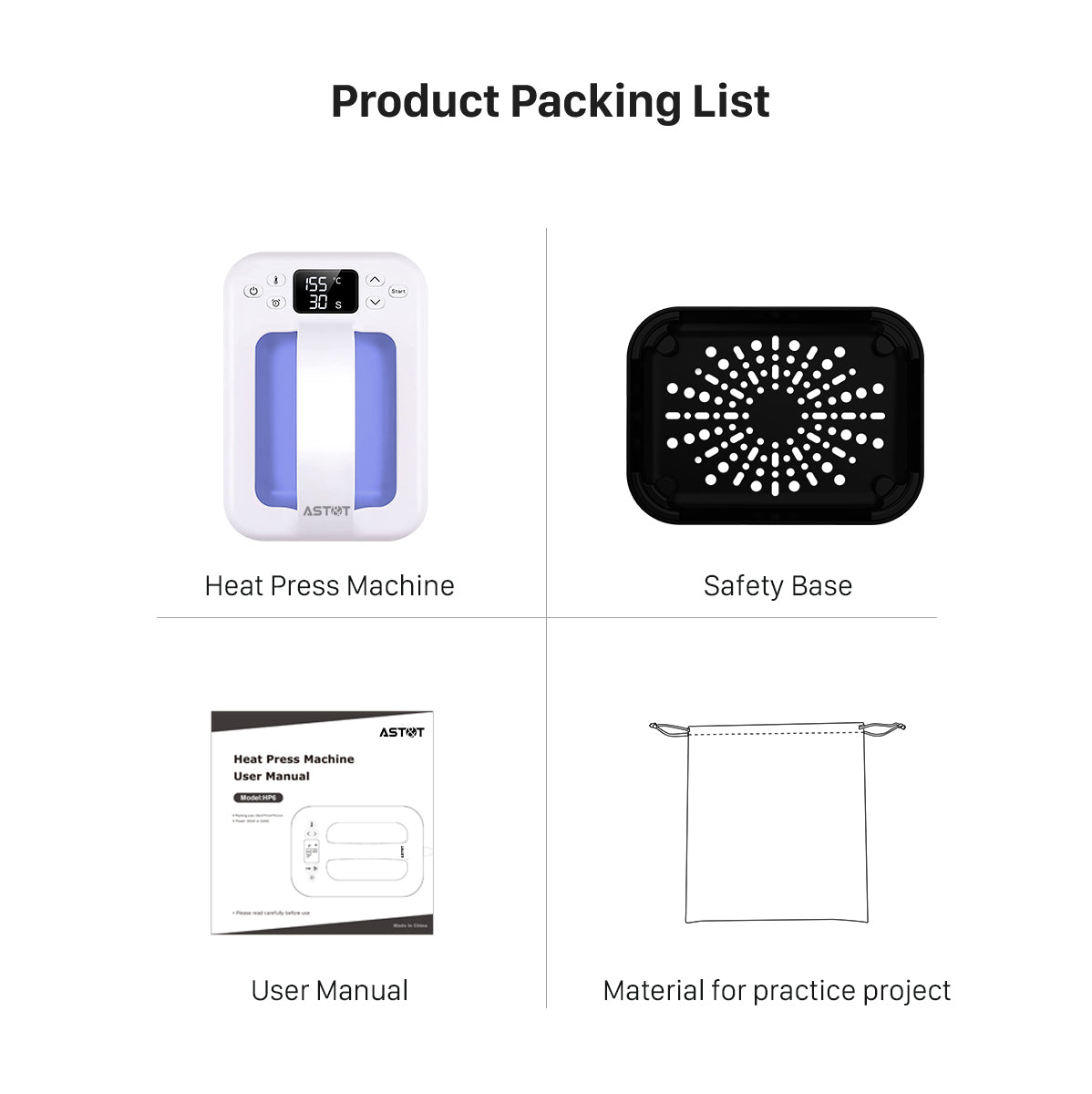 HP6 Smart Mini Heat Press 7"x4.8" | Portable Commercial-Grade Heat Press for Small Business &amp; Wholesale