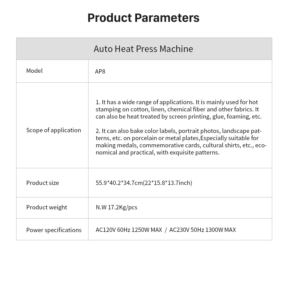 15"x15" Commercial Smart Auto Heat Press | Single Station