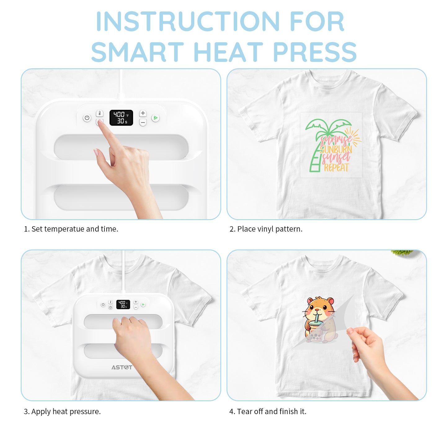 Hestia Tech HP5 12" x 10" Professional Portable Heat Press Machine for T-Shirts & Sublimation - 110V/220V Wholesale