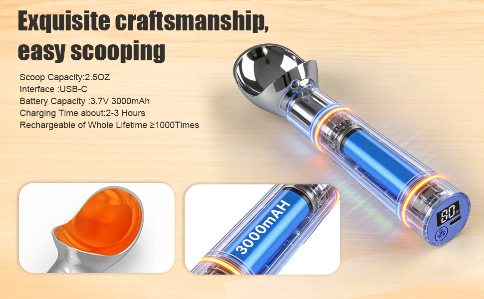 Professional Thermostatic Heated Ice Cream Scoop – Effortless Ice Cream Serving