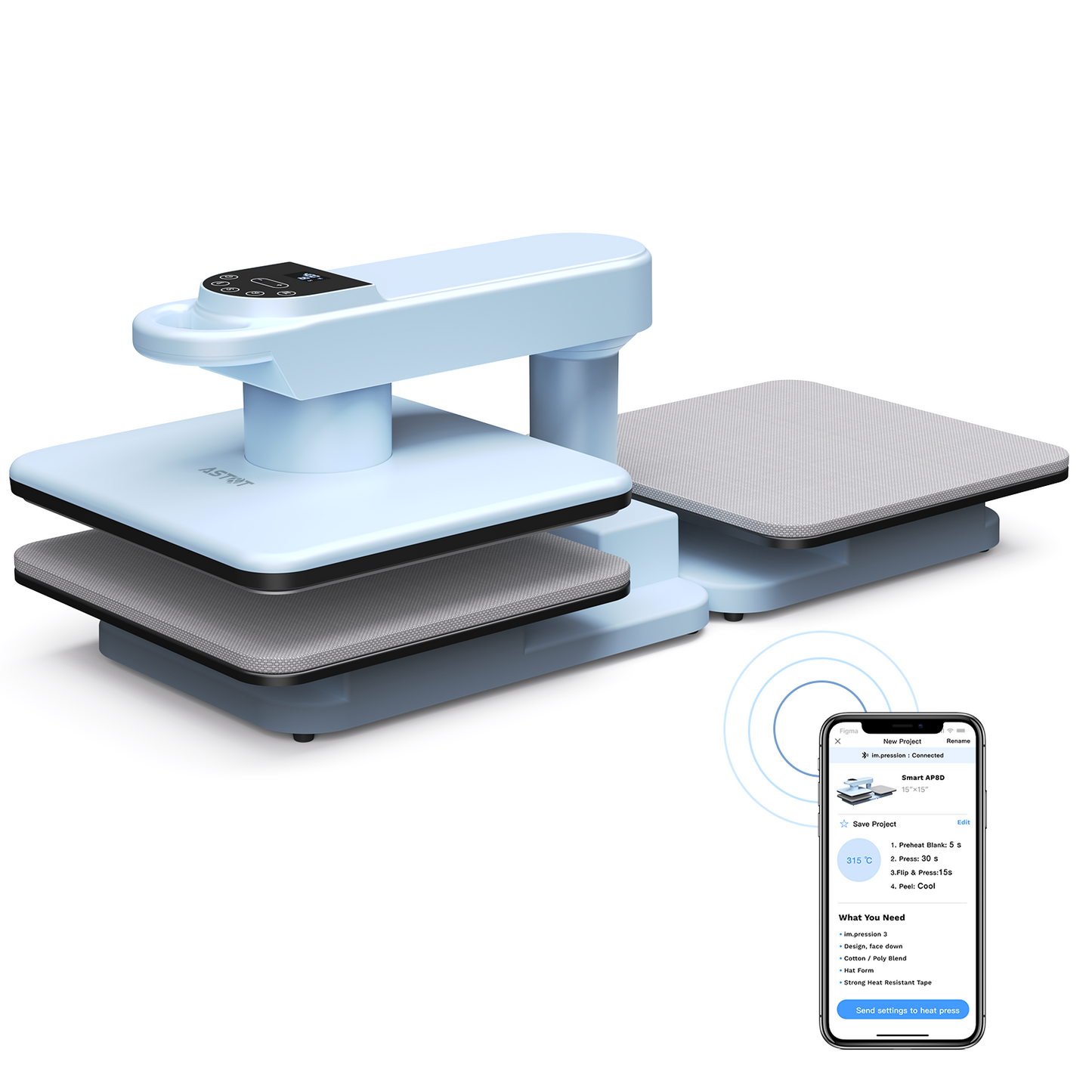 15"x15" Dual Station Automatic Heat Press Machine - Industrial Grade for Commercial Garment Production