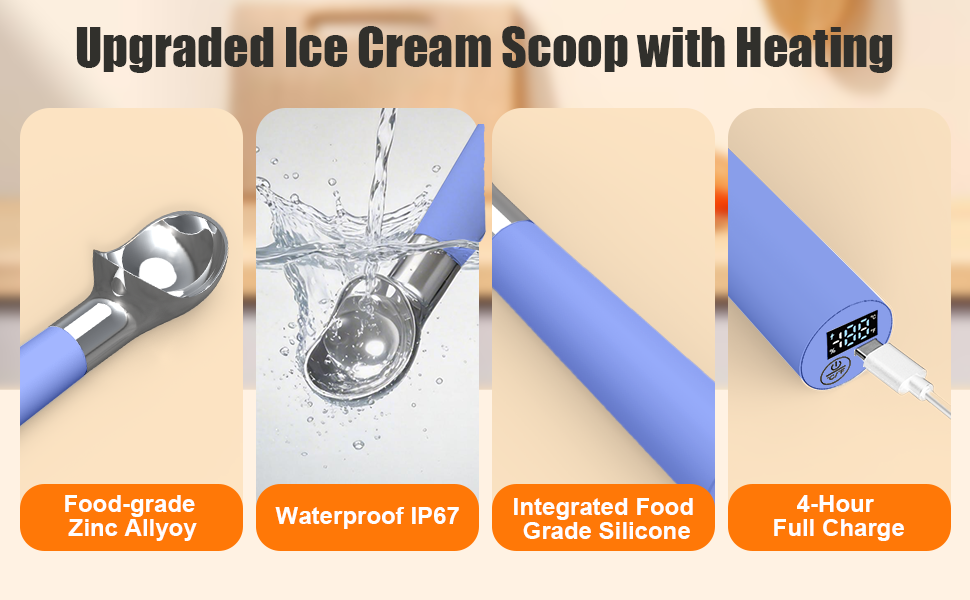 Professional Thermostatic Heated Ice Cream Scoop – Effortless Ice Cream Serving