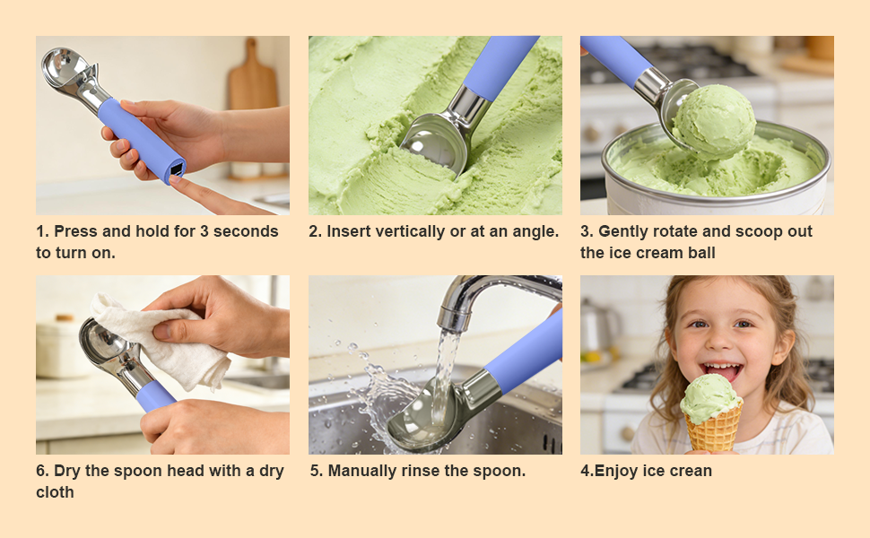 Professional Thermostatic Heated Ice Cream Scoop – Effortless Ice Cream Serving