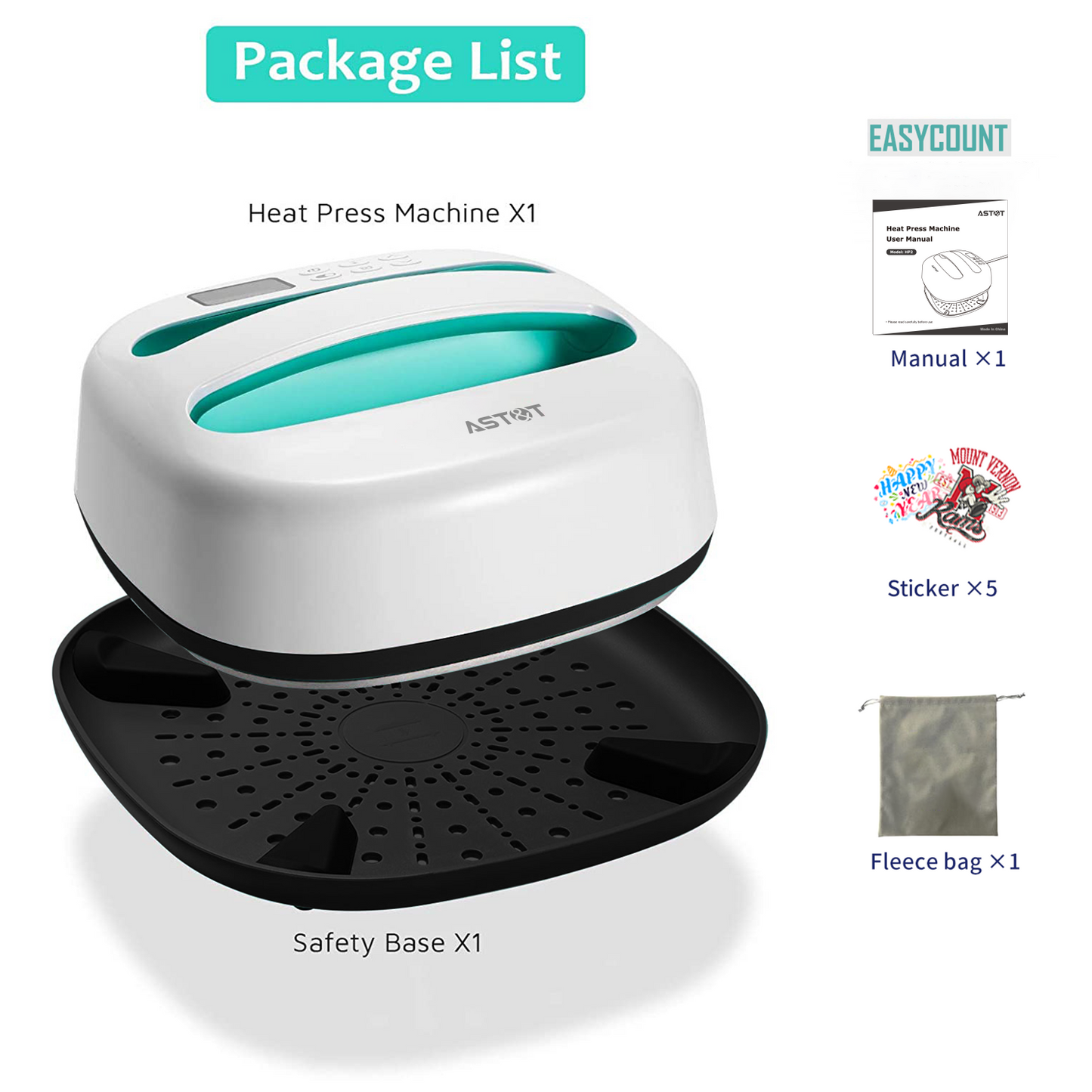 HP2 Heat Press Machine - Professional 400°F HTV Iron-On Heat Press for DIY & Small Business