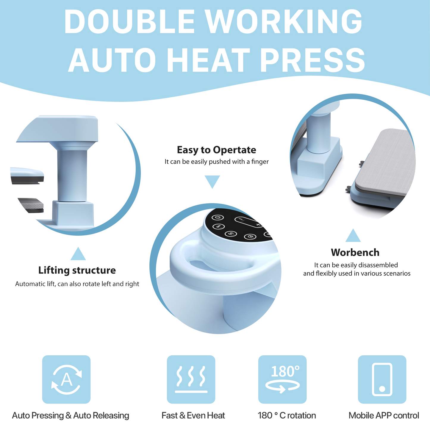 15"x15" Dual Station Automatic Heat Press Machine - Industrial Grade for Commercial Garment Production