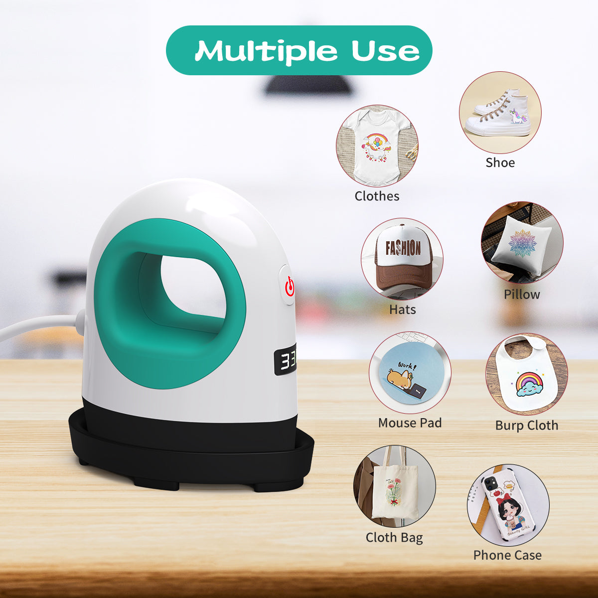 Mini Digital Heat Press | Commercial-Grade Portable Craft Press for Small-Batch Projects