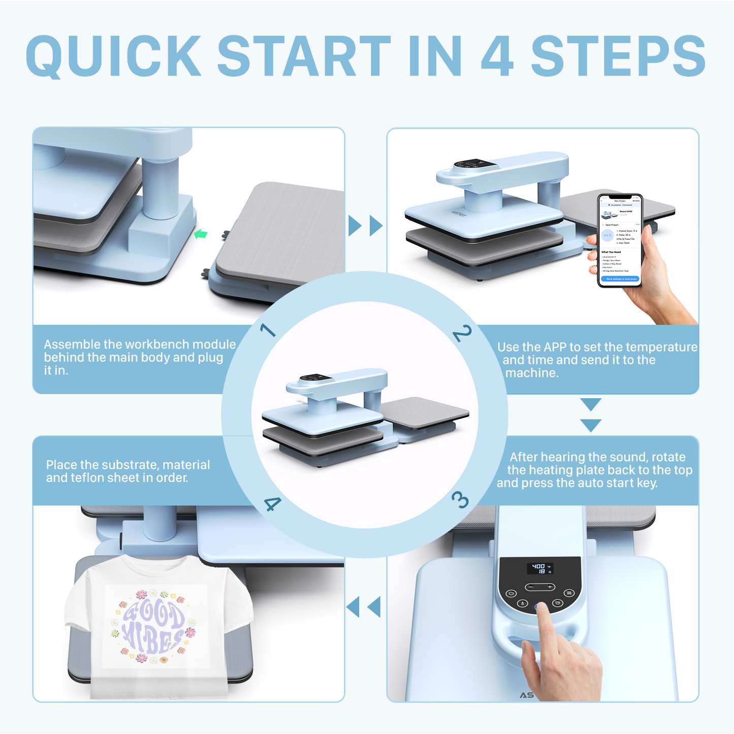 15"x15" Dual Station Automatic Heat Press Machine - Industrial Grade for Commercial Garment Production