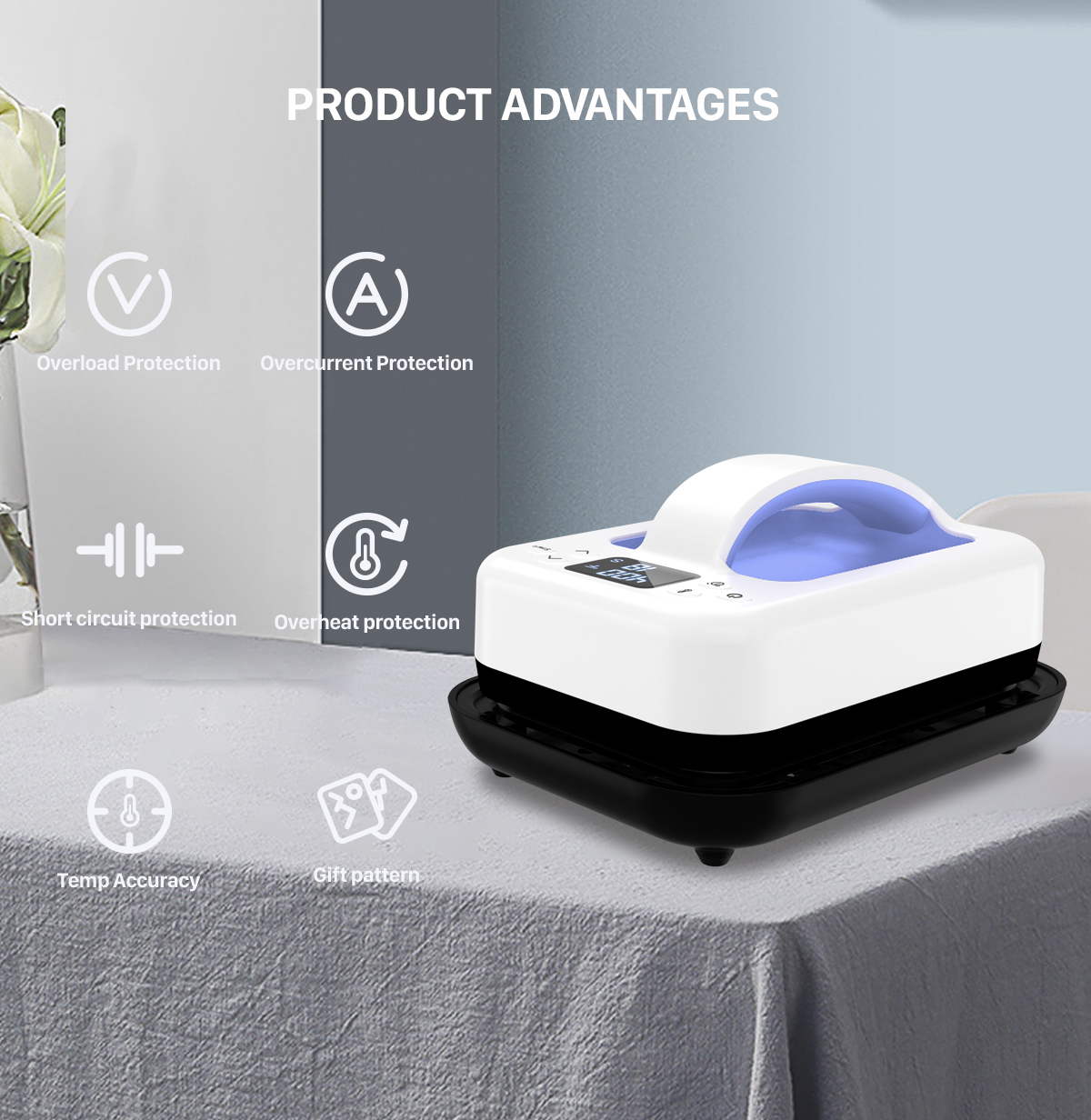 HP6 Smart Mini Heat Press 7"x4.8" | Portable Commercial-Grade Heat Press for Small Business &amp; Wholesale