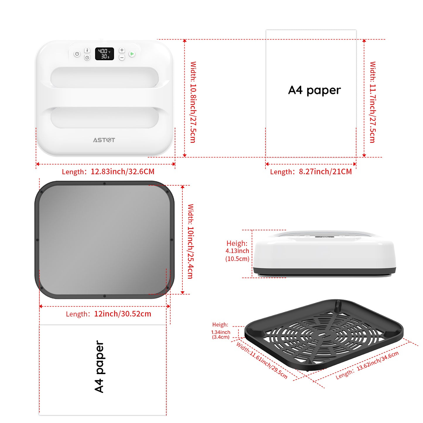 Hestia Tech HP5 12" x 10" Professional Portable Heat Press Machine for T-Shirts & Sublimation - 110V/220V Wholesale