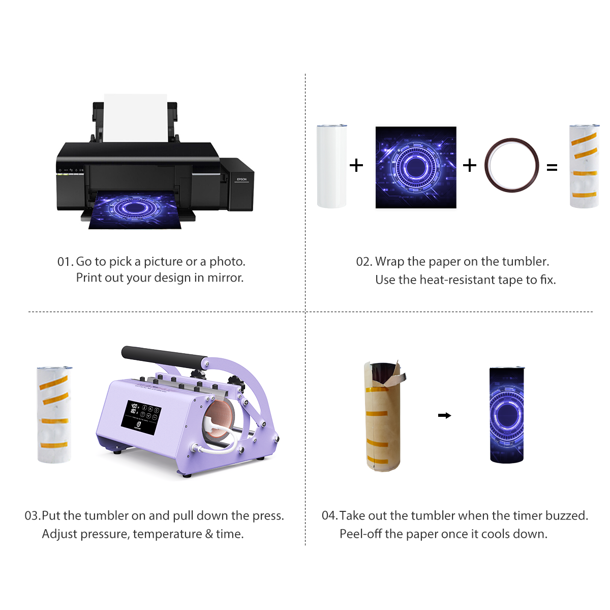 MPH2 Commercial Tumbler Heat Press - 11oz-30oz Universal Sublimation Machine for Custom Drinkware