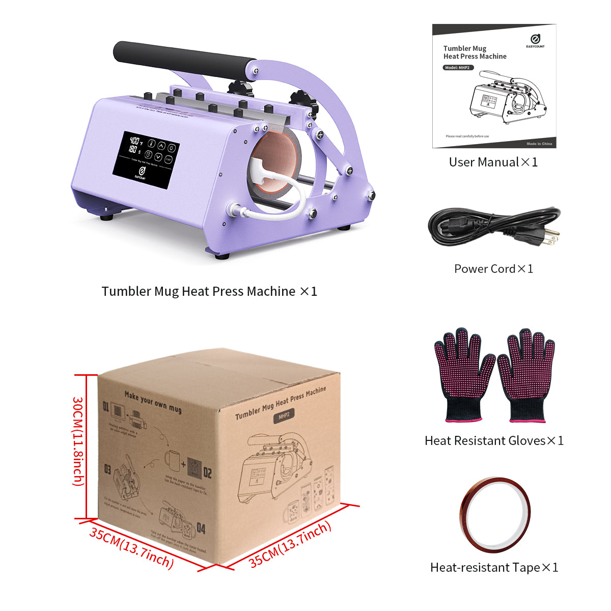MPH2 Commercial Tumbler Heat Press - 11oz-30oz Universal Sublimation Machine for Custom Drinkware