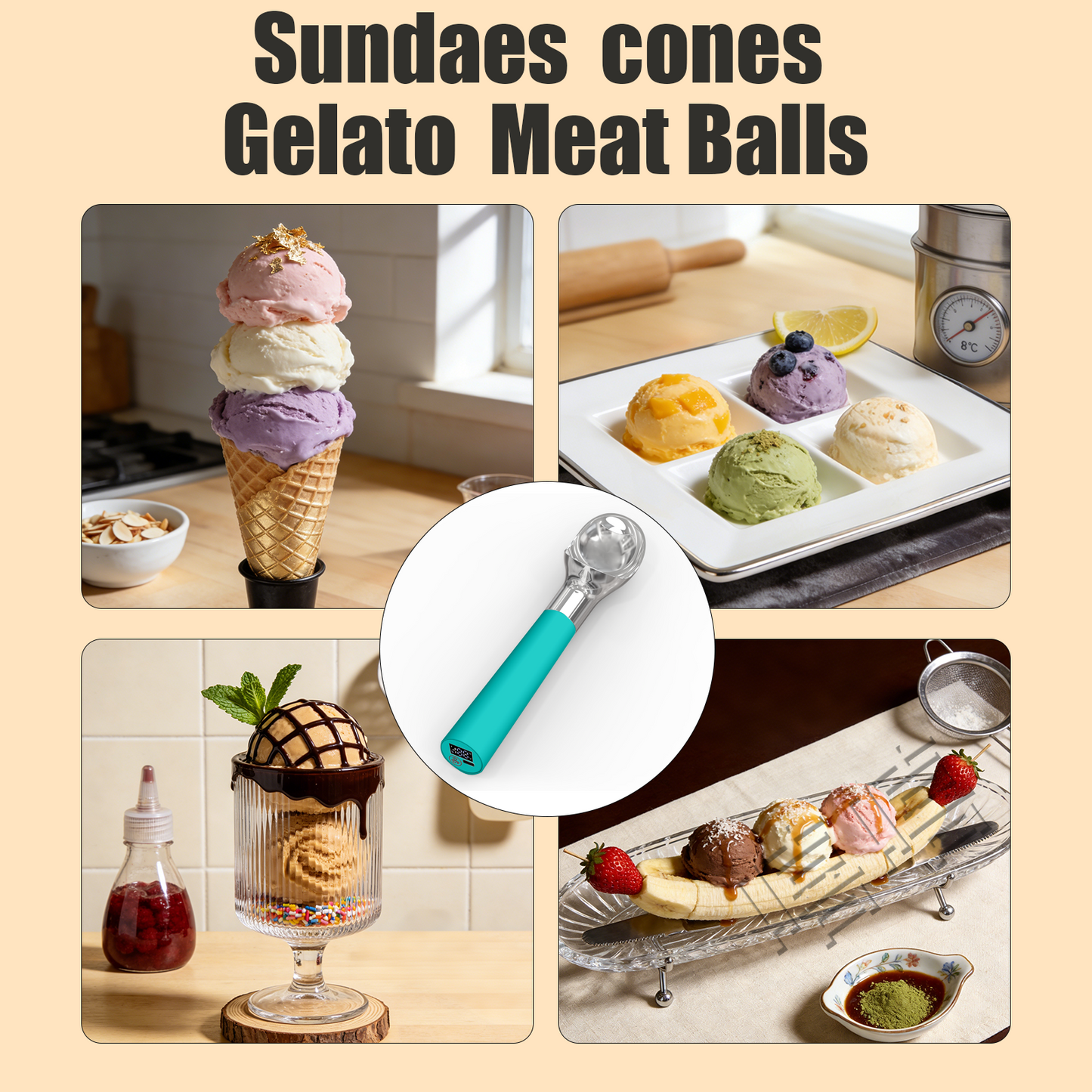 10.01 Commercial Thermostatic Heated Ice Cream Scoop