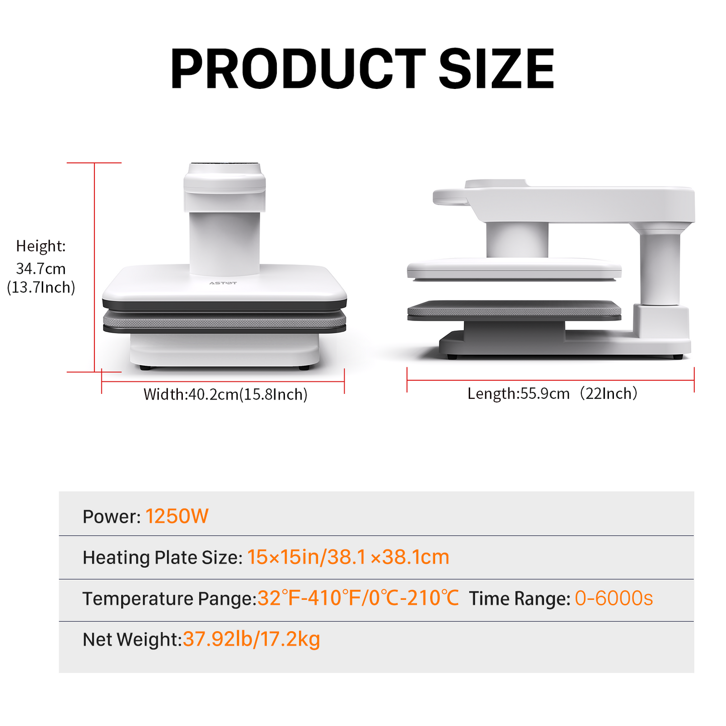 15"x15" Commercial Smart Auto Heat Press | Single Station