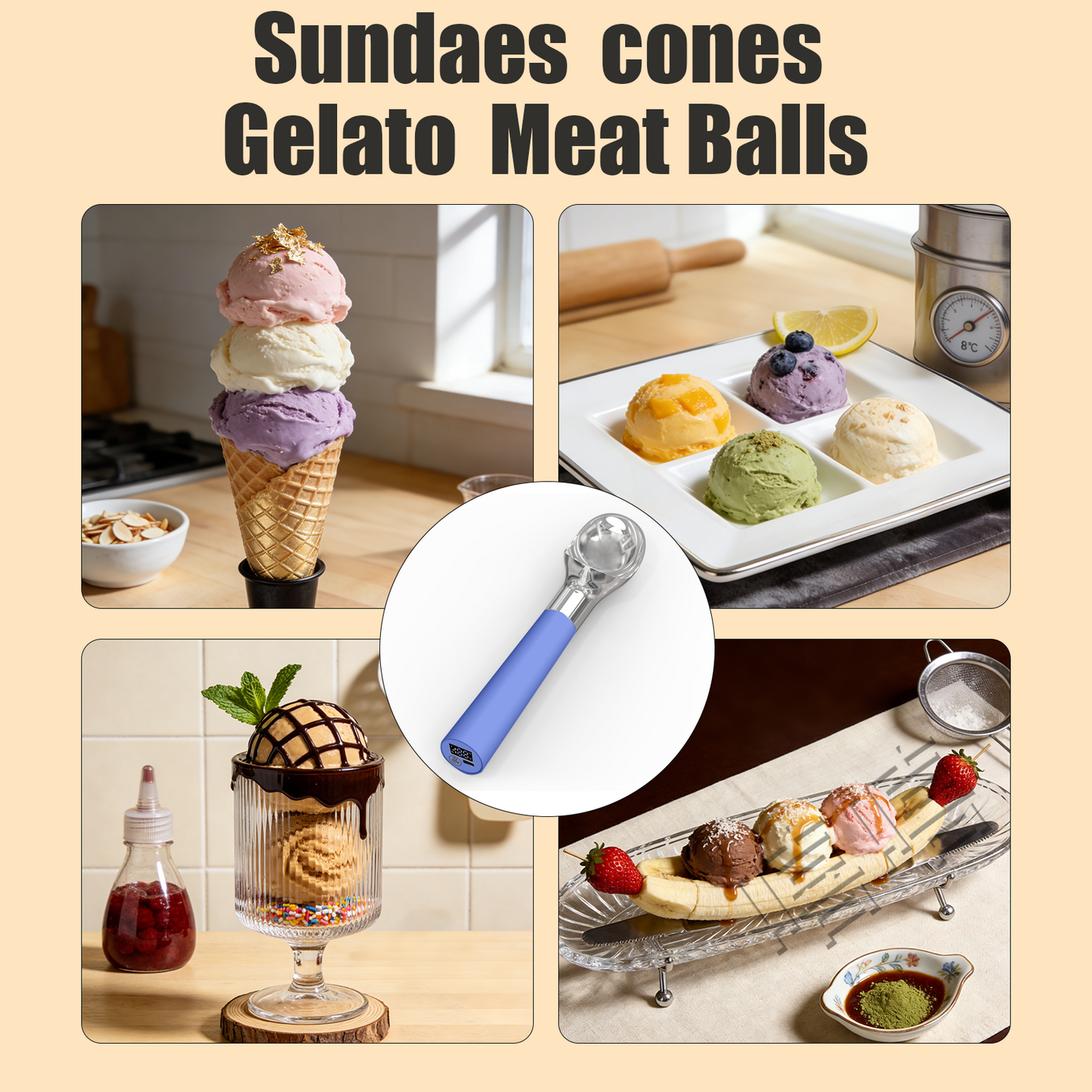 Professional Thermostatic Heated Ice Cream Scoop – Effortless Ice Cream Serving