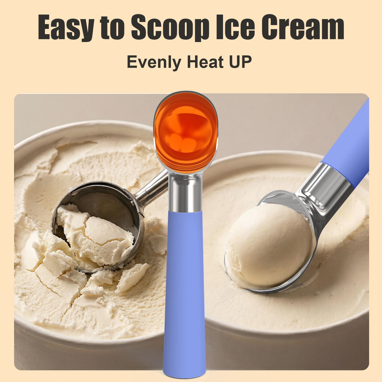 Professional Thermostatic Heated Ice Cream Scoop – Effortless Ice Cream Serving