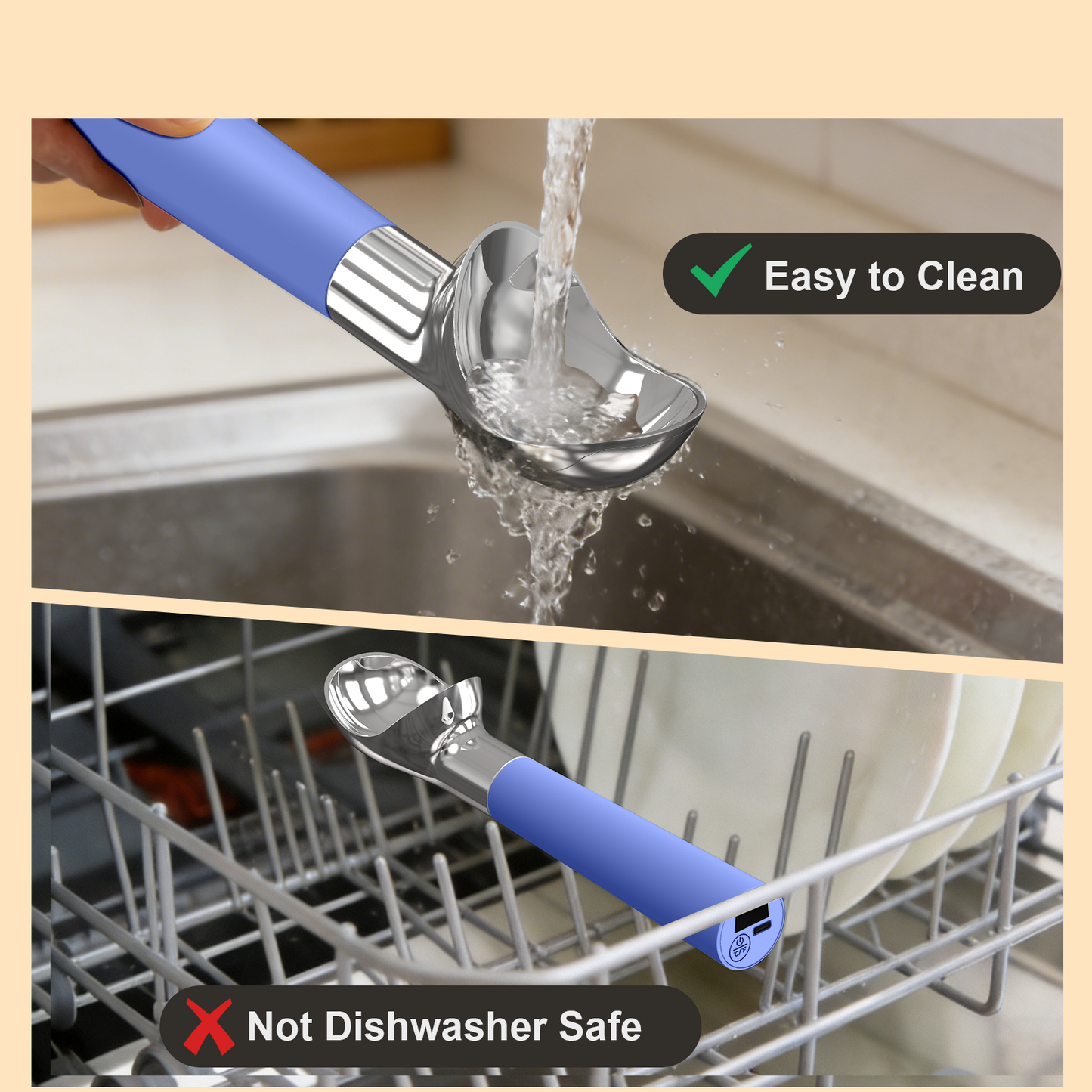 Professional Thermostatic Heated Ice Cream Scoop – Effortless Ice Cream Serving